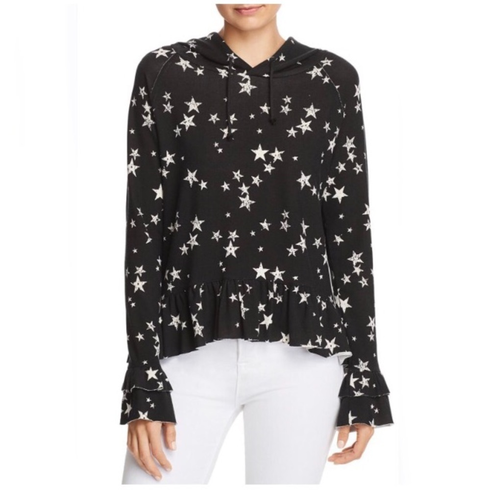 EASTON GENERATION LOVE STAR PRINT HOODED BLOUSE